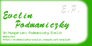 evelin podmaniczky business card